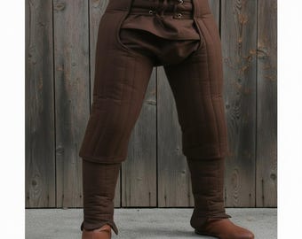 Mittelalterliche Wattierte Baumwoll-Leggings - Gesteppte Beinschenkel