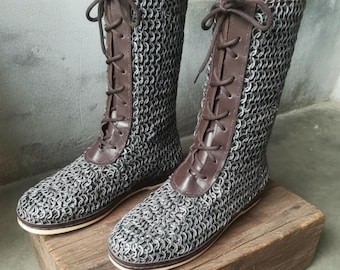 Kettenhemd aus Edelstahl | Wikinger Schuhe, LARP Reenactment Larp