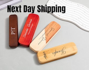 Wood Pen Set,Monogrammed Wood Pen,Monogrammed Pen Set,Desktop Pen Holder,Engraved Pen Case,Personalized Pen Set,Boss&CEO Gift, Mom Gifts