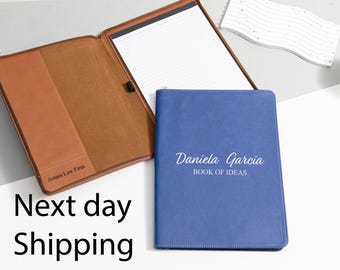 Personalized Refillable Portfolio, Custom Portfolio With Zipper, Custom Leather Portfolio, Personalized Padfolio, Business Gift, Phd Gift