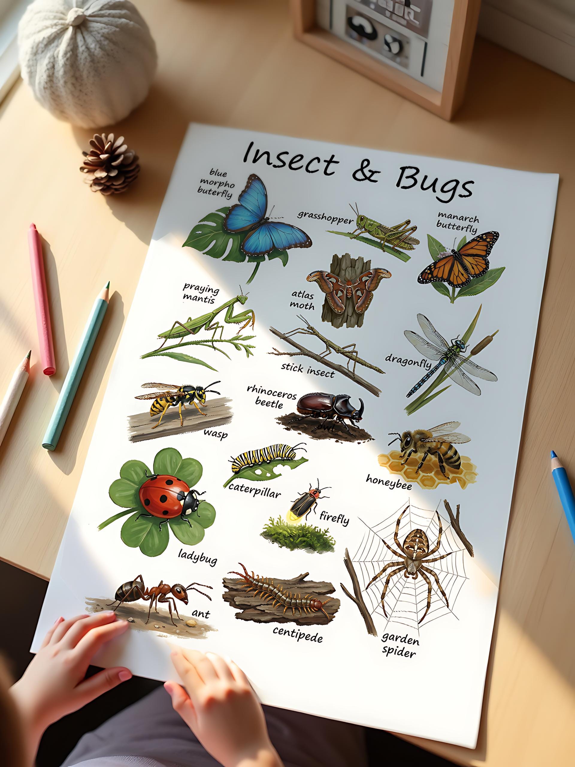Insect & Bug Poster Printable | Montessori Education Wall Art, Physical ...