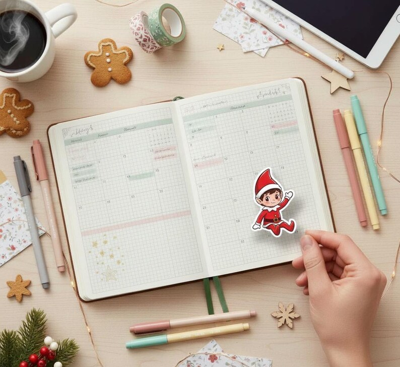 Elf on the Shelf PNG Clipart | Kawaii Christmas Elf Sticker for Cricut ...