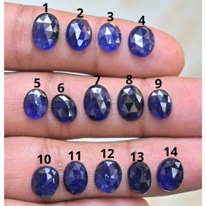 Natural Thailand Blue Sapphire Rose Cut Oval Shape Gemstone High Quality For Jewelry Making Item Code A-437