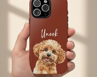 Custom Pet Portrait Phone Case, Personalized Dog or Cat Design