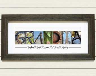 Personalized Christmas Gift for Grandma, Unique Gift Idea for Grandmother, Alphabet Photography Grandma Sign, Unframed GRANDMA Print