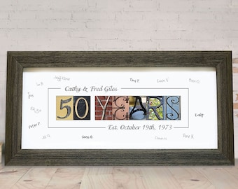 50th Anniversary Gift, Gift for 50th Anniversary, 50th Anniversary Gift for Parents, 50th Wedding Anniversary, 50th Anniversary Guest Book