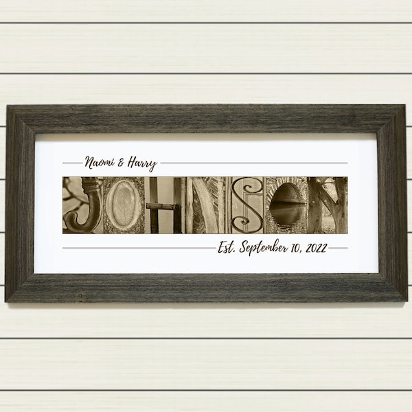 Unique First Anniversary Gifts for Men | Unframed Wedding 1st Anniversary Gifts for Husband | Last Name Print | Birthday Gift for Husband