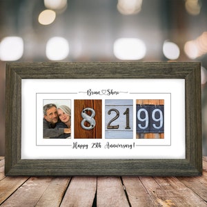 25th Anniversary Gift for Couples, Silver Wedding Anniversary Gift for Parents, 25th Anniversary Husband, Personalized Own Photo 25th Gift