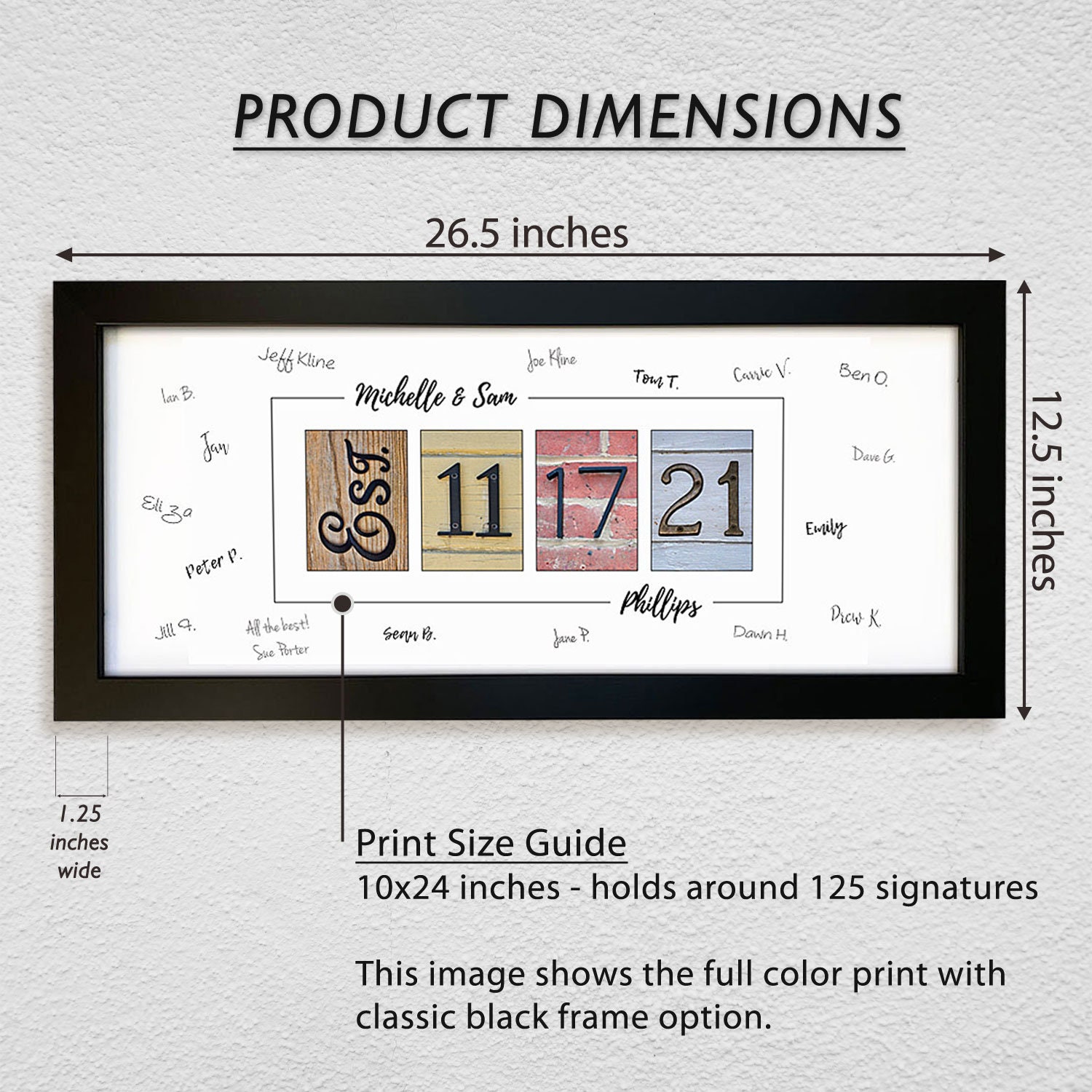 Personalized Wedding Date Guest Book Alternative: Framed Established ...