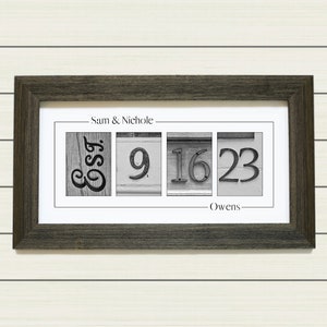 Anniversary Gifts for Men, Anniversary Gifts for Couples, Wedding Gift, 1st Anniversary Gift, Anniversary Gift for Parents, Gift for Wife Black and White