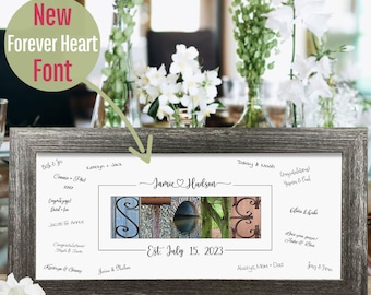 Custom Last Name Wedding Guest Book Alternative: Personalized Photo Keepsake