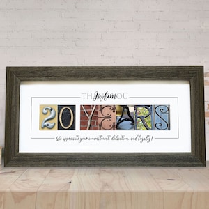 20 Years of Service Gift, Work Anniversary Gift, Employee Appreciation Gifts, Employee Recognition Gift, Personalized Gift for Employees