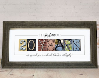 Personalized Work Anniversary Gift, 20 Years of Service, Employee Appreciation Gifts