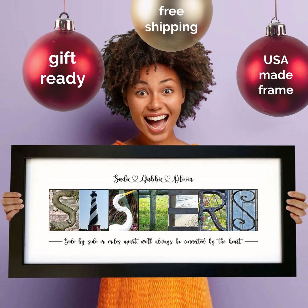 SISTERS Gift for Christmas, Sister Gift From Sister, Framed Sister Art