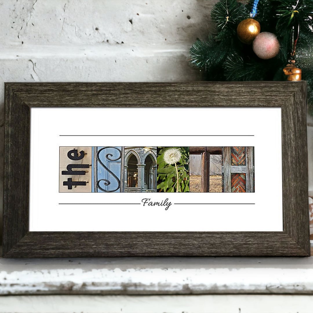 Custom Family Name Sign Personalized Last Name Art With Alphabet Photography Unique Home Decor