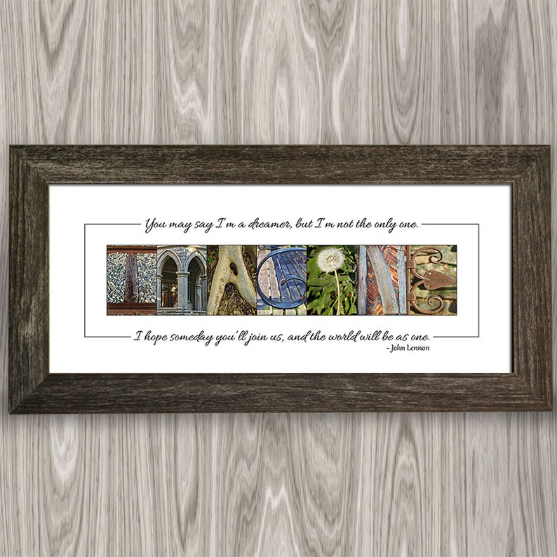 Imagine John Lennon Imagine Song Lyrics Wall Art Alphabet Etsy