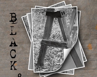 Letter Y Photography Art - 4x6 Inch Black & White Industrial Alphabet Print
