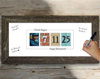 Personalized Retirement Photo Guest Book: Framed Date Print