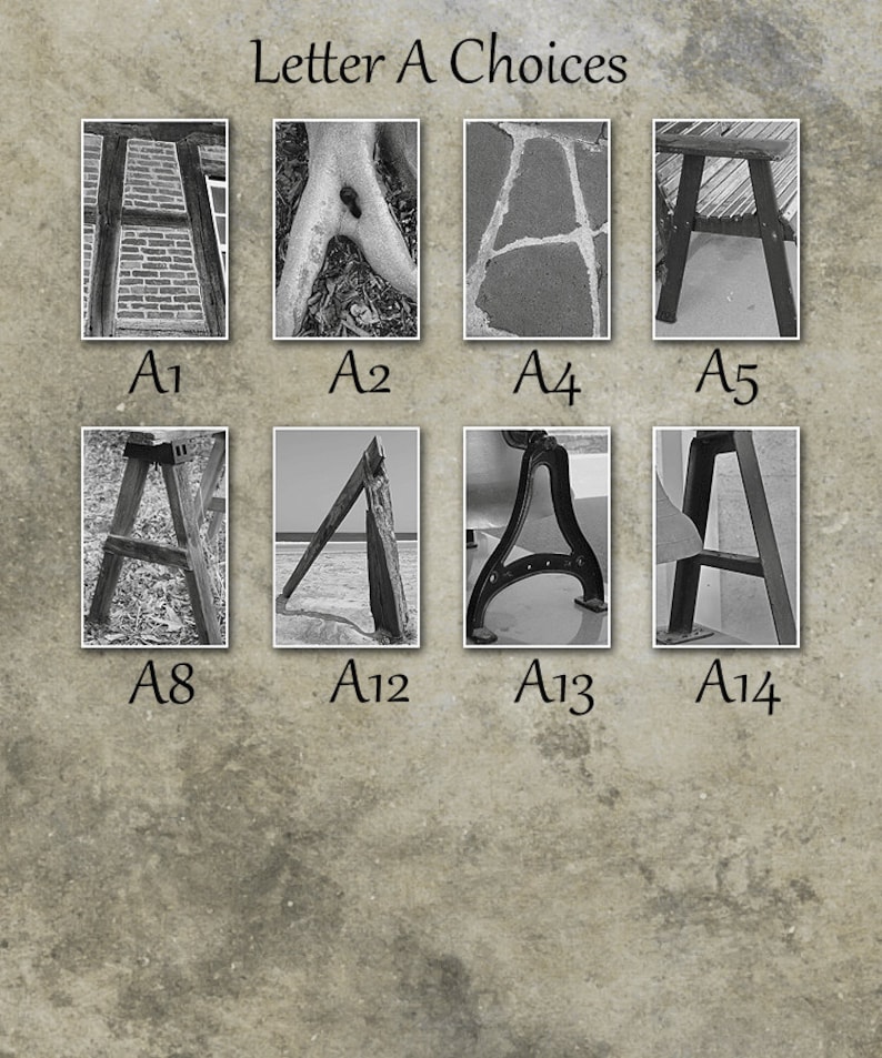 Alphabet Photo Letter Art, Letter A Choices, Alphabet Photography Prints, Black and White image 2