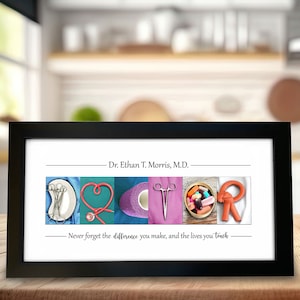 Personalized Doctor Gift: Medical Alphabet Photo Print