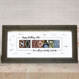 80th Birthday Guest Book Alternative: Personalized Framed Print