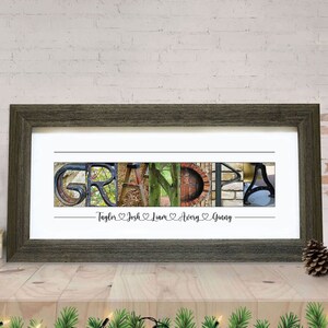 Personalized Grandpa Photo Letter Art - Unique Grandparent Gift