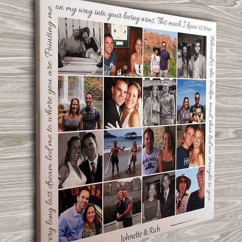 opening Beeldhouwer lenen Personalized Photo Collage Canvas Engagement Gift Wedding - Etsy