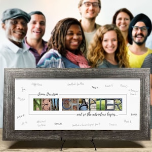 Personalized Retirement Guest Book Alternative: Framed Alphabet Art