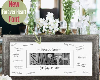 Personalized Wedding Guest Book Alternative: Framed Alphabet Photo Print