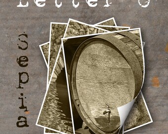 LETTER O Alphabet Photography LETTERS - Sepia Alphabet Photos