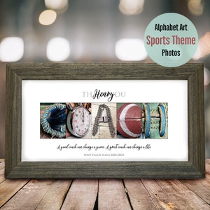 Custom Thank You Gift for COACH, Sports Teacher Appreciation Gift, Sports Fan Gift, Baseball Fan Gift, Kids Team Gift, Football Fan Gift