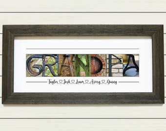 Christmas Gift for Grandpa, Grandpa Gifts, Gift for Grandfather, Personalized Gift for Grandpa, Unframed GRANDPA Sign, Custom Gift for Papa