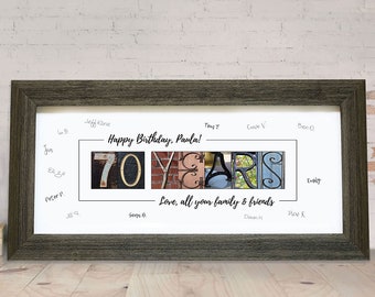 70th Birthday Gift for Women & Men, 70th Birthday Gift, Mom 70th Birthday Gift, 70th Birthday Guest Book, 70th Birthday Decor, Free Shipping