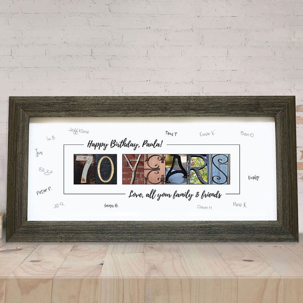 70th Birthday Gift for Women & Men, 70th Birthday Gift, Mom 70th Birthday Gift, 70th Birthday Guest Book, 70th Birthday Decor, Free Shipping