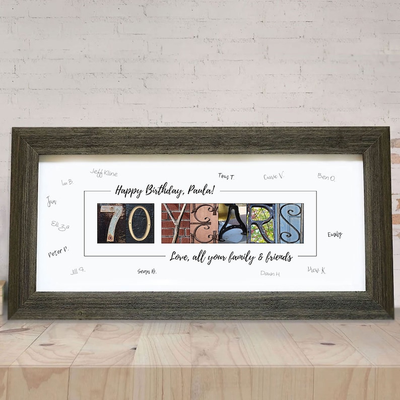 70th Birthday Gift for Women & Men, 70th Birthday Gift, Mom 70th Birthday Gift, 70th Birthday Guest Book, 70th Birthday Decor, Free Shipping image 1