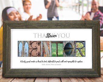 Personalized Mentor Gift: Framed Alphabet Photo Art Print