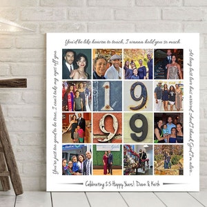 25th Wedding Anniversary Keepsake, 25th Anniversary Gift for Parents, 1999 Year Photo Collage, Custom Anniversary Gift for Husband or Wife