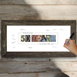 50th Anniversary Guest Book Alternative: Personalized Framed Print