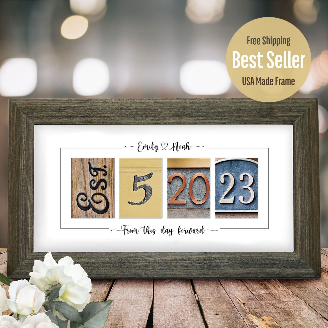 Personalized Wedding Gift for Couple, Unique Wedding Gift for Couple, Wedding Date Gift, Anniversary Gift, Gift for Husband, Gift for Wife