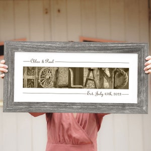 Personalized ONE YEAR ANNIVERSARY Gift Idea, Paper Anniversary Gift for Him, 1st Wedding Anniversary Gift for Men, Custom Last Name Sign
