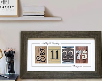 50th ANNIVERSARY GIFT for PARENTS, Personalized Wall Art for 50 Years of Marriage, Golden Anniversary Gifts