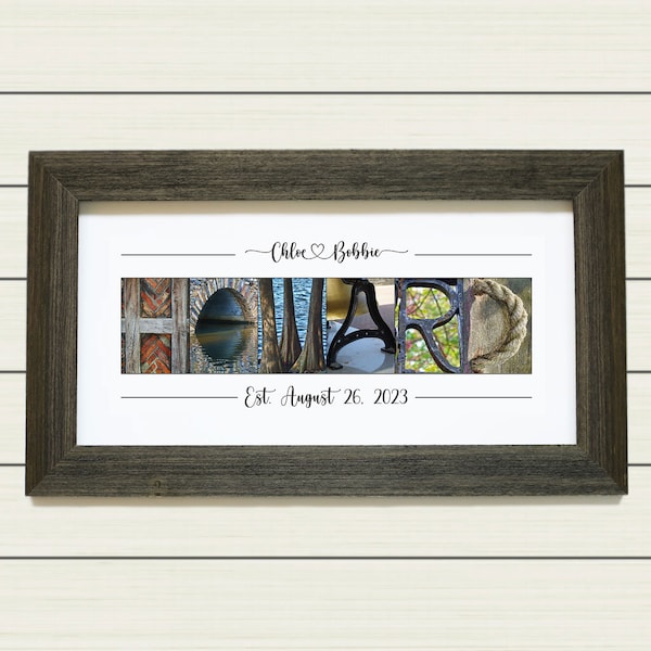 TRADITIONAL PAPER ANNIVERSARY Gift, Personalized 1st Year Wedding Anniversary Gift for Husband or Wife, Custom Unframed Name Print