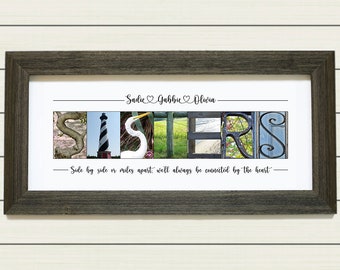 Personalized Sisters Alphabet Letter Art Print: Custom Sister Gift (Unframed)