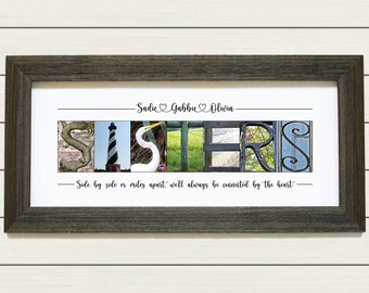 Personalized Gift for Sister | Unique Christmas Gift Idea for Sisters | Xmas Gifts for Sisters | Alphabet Letter Art | Unframed Sisters Gift