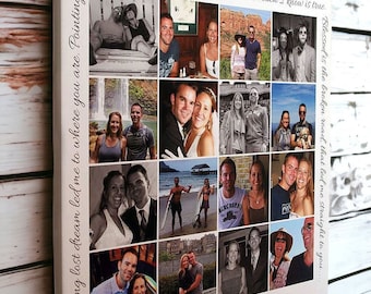 Personalized Photo Collage Canvas, Engagement Gift, Wedding Gift, Anniversary Gift, Gift for Couples, Photos on Canvas