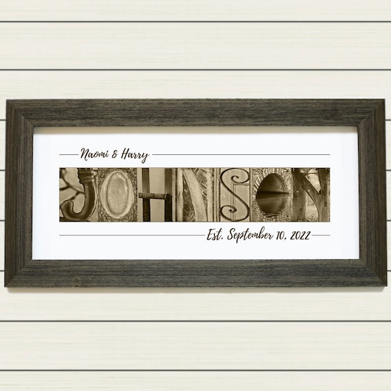 Unique Bridal Shower Gift for Bride to be, Engagement Gift, Personalized Wedding Gift, Unframed Last Name Print, Custom Mr & Mrs Gift Idea