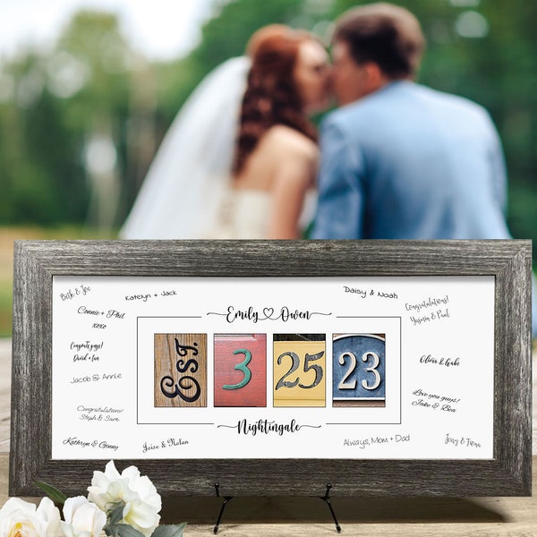 Framed Wedding Date Guest Book Alternative: Personalized Keepsake