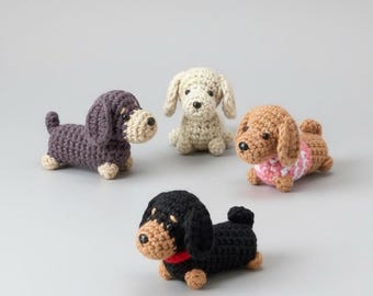 Buy 2 Get 1 Handmade Crocheted Dachshund Keychain, Crochet Wiener Dog Keychain, Handmade Dog, Crochet Keychain, Gift For Dog Lovers