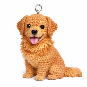 Golden Retriever Amigurumi Crochet Pattern | Dog Keychain | PDF Pattern DE/EN
