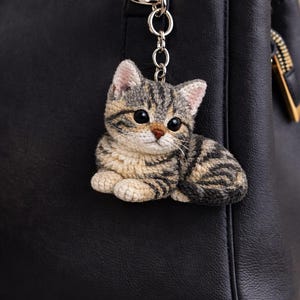 Virkmönster för Amigurumi Huskatt Nyckelring PDF | Amigurumi Mönster för Katt | Virkad Katt Nyckelring | Direkt Nedladdning